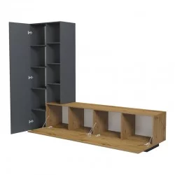 Σύνθετο σαλονιού Tilveo  oak-ανθρακί 230x41.5x180εκ