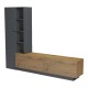 Σύνθετο σαλονιού Tilveo  oak-ανθρακί 230x41.5x180εκ