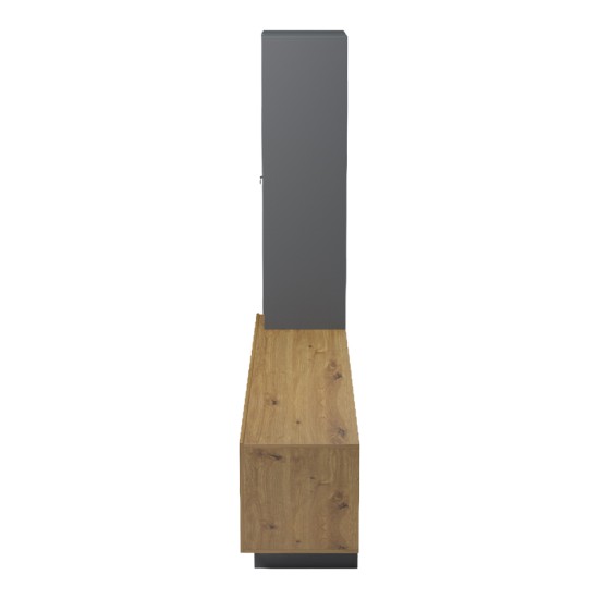 Σύνθετο σαλονιού Tilveo  oak-ανθρακί 230x41.5x180εκ