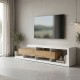 Έπιπλο τηλεόρασης Arbero  λευκό-oak 198x40x45εκ