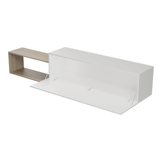 Έπιπλο τηλεόρασης επιτοίχιο Olande  sonoma-λευκό 210x35x48εκ