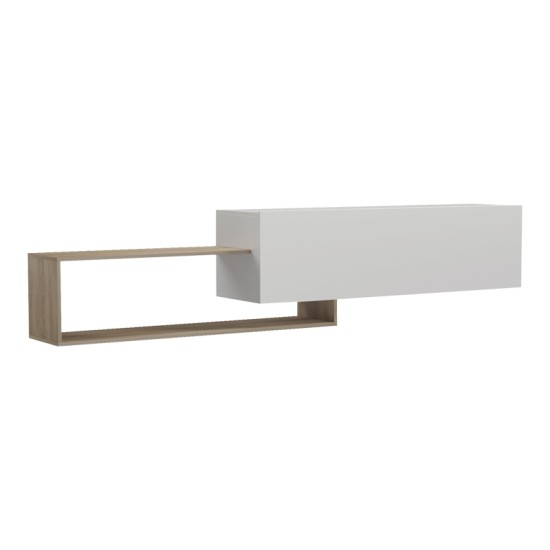 Έπιπλο τηλεόρασης επιτοίχιο Olande  sonoma-λευκό 210x35x48εκ