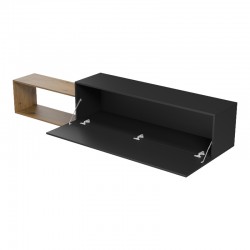 Έπιπλο τηλεόρασης επιτοίχιο Olande  oak-μαύρο 210x35x48εκ