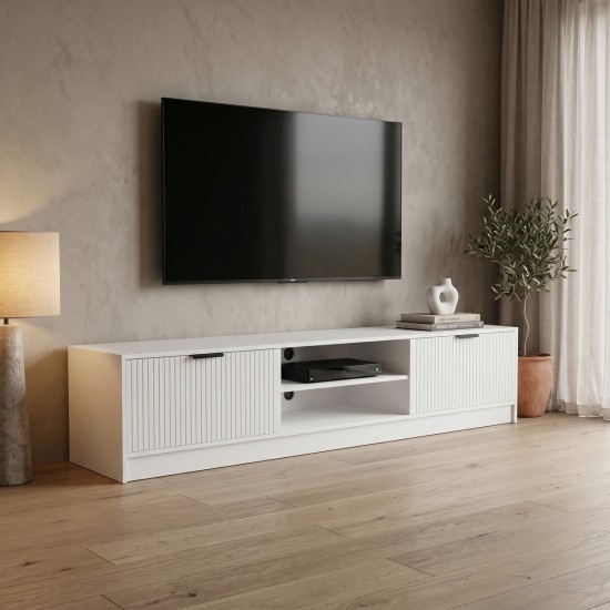 Έπιπλο τηλεόρασης Lemardo  λευκό 180x40x40εκ