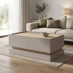 Τραπέζι σαλονιού Wendo  taupe-sonoma 97x60x40εκ
