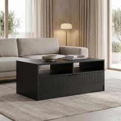 Τραπέζι σαλονιού Lemardo  μαύρο 100x50x40εκ
