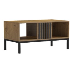 Τραπέζι σαλονιού Delanka  oak-μαύρο 92x50x46εκ