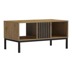 Τραπέζι σαλονιού Delanka  oak-μαύρο 92x50x46εκ