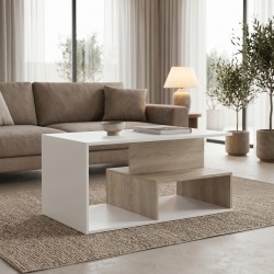 Τραπέζι σαλονιού Kelena  sonoma-λευκό 90x51x43εκ