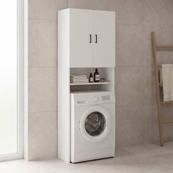 Έπιπλο πλυντηρίου Tzelio  λευκό 65x30x180εκ