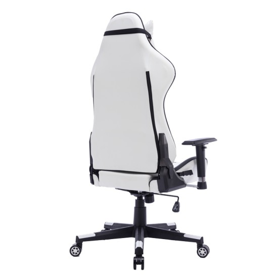 Καρέκλα γραφείου gaming Mazol pakoworld pu μαύρο-λευκό 66x56x135εκ Model: 232-000009
