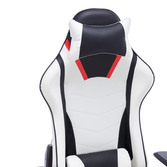 Καρέκλα γραφείου gaming Mazol pakoworld pu μαύρο-λευκό 66x56x135εκ Model: 232-000009
