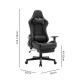 Καρέκλα γραφείου gaming Zeldo pakoworld pu μαύρο 66x56x135εκ Model: 232-000010