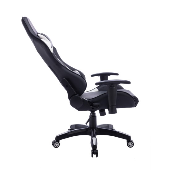 Καρέκλα γραφείου gaming Hartley pakoworld pu μαύρο-λευκό 67x57x139εκ Model: 232-000012