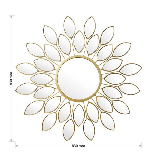 Καθρέπτης Flower  χρυσό 83x2.5x83εκ Model: 233-000002