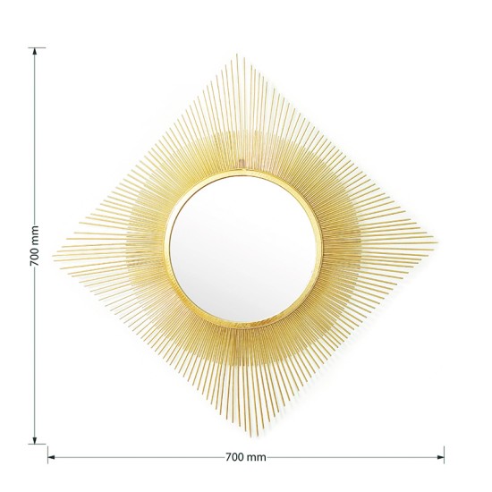 Καθρέπτης Sunshine  χρυσό 70x3x70εκ Model: 233-000006