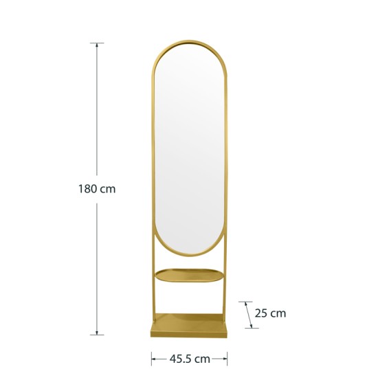 Καθρέπτης Anelsa  χρυσό 45.5x25x180εκ Model: 233-000031