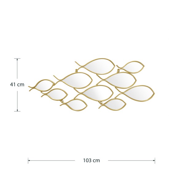 Καθρέπτης Filow  χρυσό 103x2x38εκ Model: 233-000032