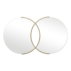 Καθρέπτης διπλός Miryata  μέταλλο σε χρυσή απόχρωση 105x3x60εκ