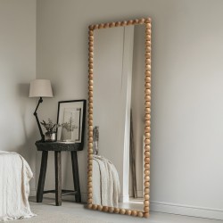 Καθρέπτης Ledalo  ξύλο σε φυσική απόχρωση 45x4.5x130εκ