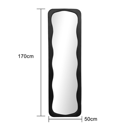 Καθρέπτης Lezour  βελούδο σε μαύρη απόχρωση 50x5x170εκ