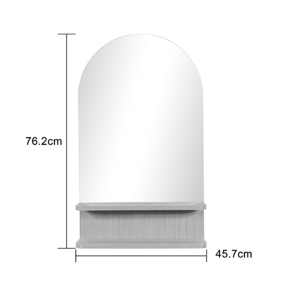 Καθρέπτης με ράφι Mensola  mdf σε φυσική απόχρωση 45.7x12.7x76.2εκ