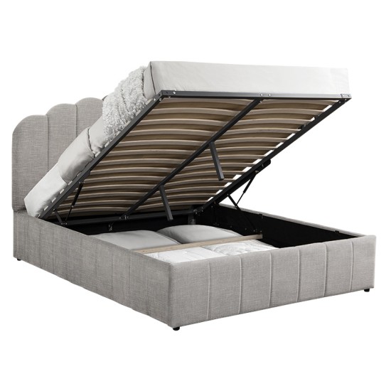 Κρεβάτι διπλό Tatiana pakoworld ύφασμα γκρι με αποθηκευτικό χώρο 160x200εκ Model: 234-000001