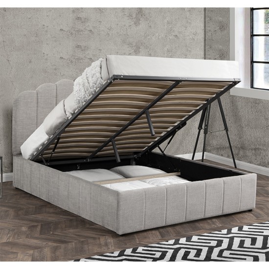 Κρεβάτι διπλό Tatiana pakoworld ύφασμα γκρι με αποθηκευτικό χώρο 160x200εκ Model: 234-000001