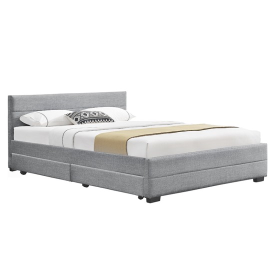 Κρεβάτι διπλό Antigone pakoworld ύφασμα γκρι με αποθηκευτικό χώρο 160x200εκ Model: 234-000005