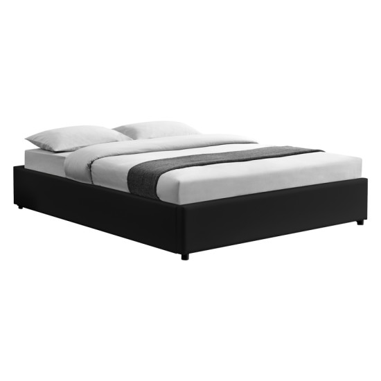 Κρεβάτι διπλό Circe pakoworld PU μαύρο με αποθηκευτικό χώρο 150x200εκ Model: 234-000011