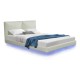 Κρεβάτι διπλό Jessie pakoworld floating style με led-PU εκρού 160x200εκ Model: 234-000012