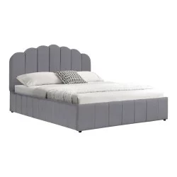 Κρεβάτι Tatiana  ύφασμα γκρι με αποθηκευτικό χώρο 120x200εκ