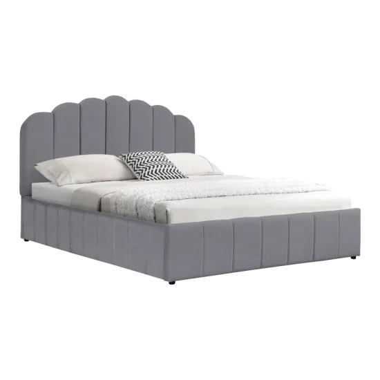 Κρεβάτι Tatiana  ύφασμα γκρι με αποθηκευτικό χώρο 120x200εκ