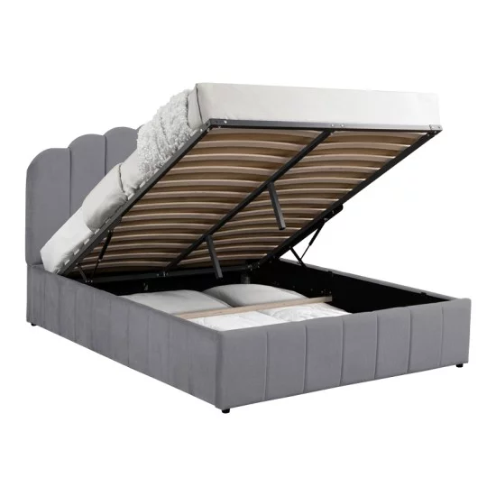 Κρεβάτι Tatiana  ύφασμα γκρι με αποθηκευτικό χώρο 120x200εκ