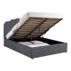 Κρεβάτι Tatiana  ύφασμα ανθρακί με αποθηκευτικό χώρο 120x200εκ