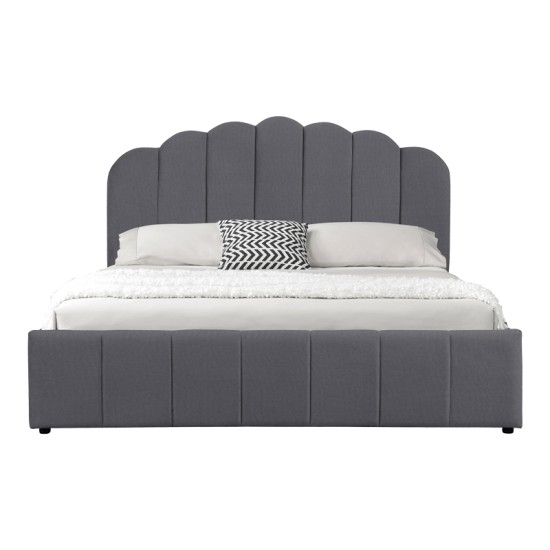 Κρεβάτι Tatiana  ύφασμα ανθρακί με αποθηκευτικό χώρο 120x200εκ