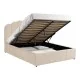 Κρεβάτι Tatiana  βελούδο μπεζ με αποθηκευτικό χώρο 160x200εκ