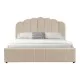 Κρεβάτι Tatiana  βελούδο μπεζ με αποθηκευτικό χώρο 160x200εκ
