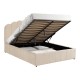 Κρεβάτι Tatiana  βελούδο μπεζ με αποθηκευτικό χώρο 120x200εκ