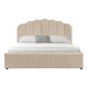 Κρεβάτι Tatiana  βελούδο μπεζ με αποθηκευτικό χώρο 120x200εκ