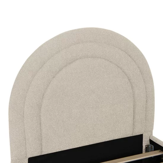 Κρεβάτι Arcuate  μπουκλέ υφασμα μπεζ με συρόμενο 90x200εκ