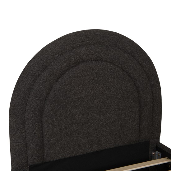 Κρεβάτι Arcuate  μπουκλέ υφασμα ανθρακί με συρόμενο 90x200εκ