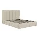 Κρεβάτι Nuvem  μπουκλέ υφασμα μπεζ με αποθηκευτικό χώρο 160x200εκ