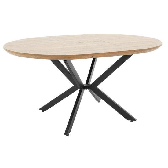 Tραπέζι Lydia MDF επεκτεινόμενο καρυδί-μαύρο 120-160x120x79εκ Tραπέζι Lydia MDF επεκτεινόμενο καρυδί-μαύρο 120-160x120x79εκ