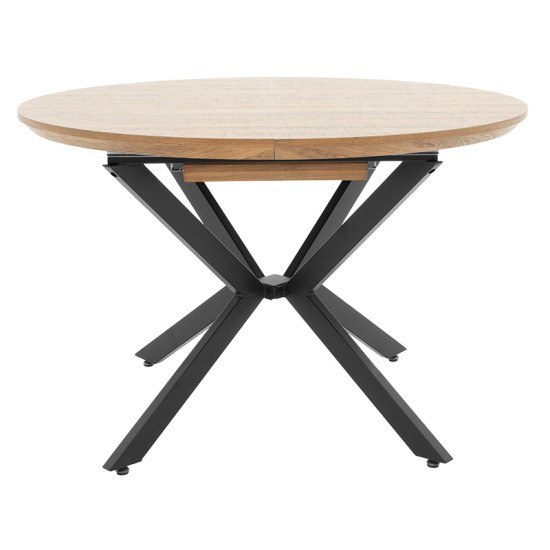 Tραπέζι Lydia MDF επεκτεινόμενο καρυδί-μαύρο 120-160x120x79εκ Tραπέζι Lydia MDF επεκτεινόμενο καρυδί-μαύρο 120-160x120x79εκ