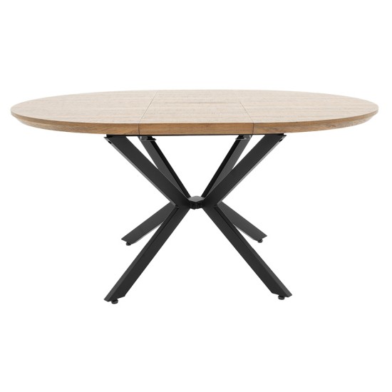 Tραπέζι Lydia MDF επεκτεινόμενο καρυδί-μαύρο 120-160x120x79εκ Tραπέζι Lydia MDF επεκτεινόμενο καρυδί-μαύρο 120-160x120x79εκ