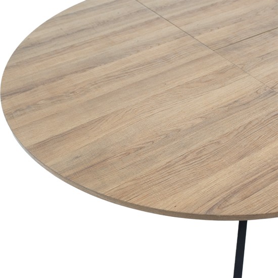 Tραπέζι Lydia MDF επεκτεινόμενο καρυδί-μαύρο 120-160x120x79εκ Tραπέζι Lydia MDF επεκτεινόμενο καρυδί-μαύρο 120-160x120x79εκ