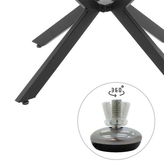 Tραπέζι Lydia MDF επεκτεινόμενο καρυδί-μαύρο 120-160x120x79εκ Tραπέζι Lydia MDF επεκτεινόμενο καρυδί-μαύρο 120-160x120x79εκ