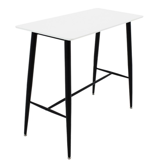 Tραπέζι μπαρ Harriet pakoworld MDF λευκό-μαύρο 120x60x105εκ Model: 235-000010