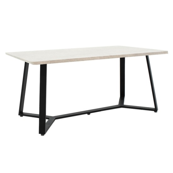 Tραπέζι Gemma pakoworld γκρι μαρμάρου-μαύρο 160x90x75εκ Model: 235-000018